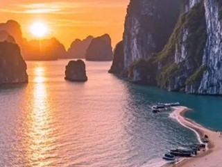下龙湾日落海湾