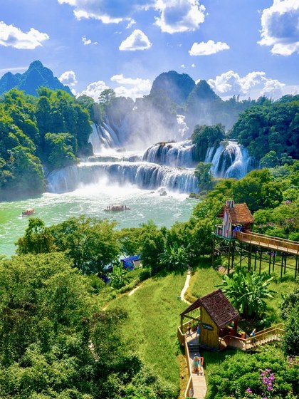 德天跨国瀑布全景