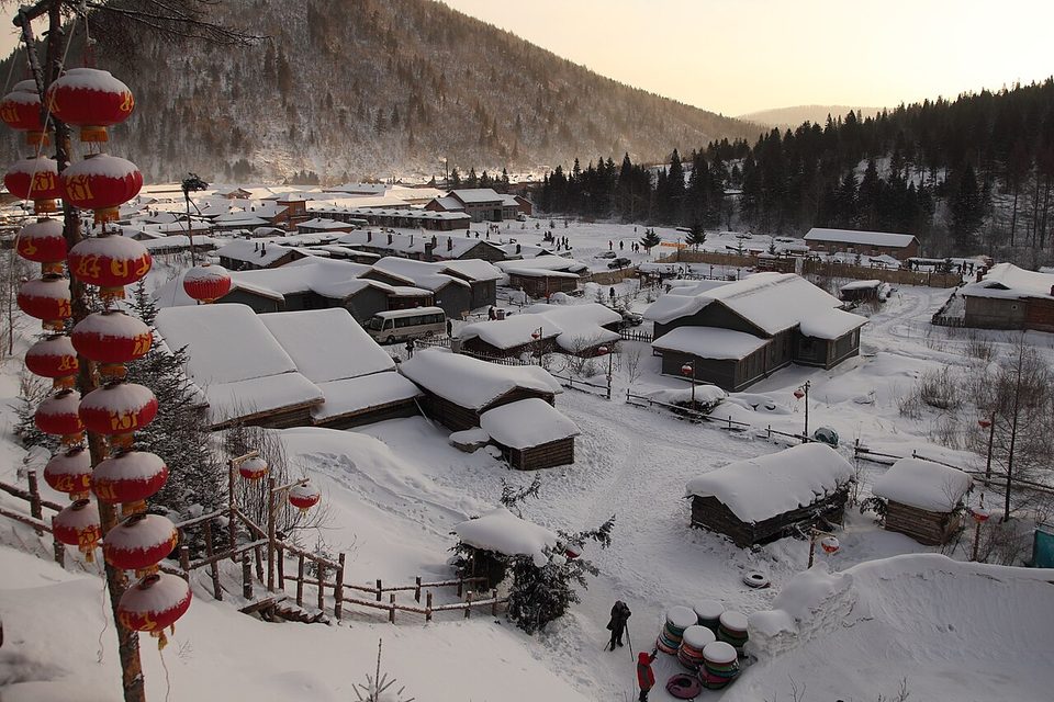 黑龙江雪乡冬日村落